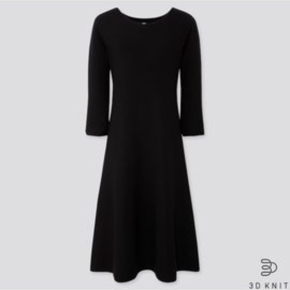 NWT Uniqlo WOMEN 3D EXTRA FINE MERINO FLARE BROWN DRESS XS - Picture 1 of 8